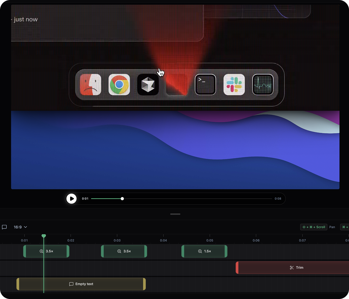 OpenScreen auto-zoom screen recording demonstration
